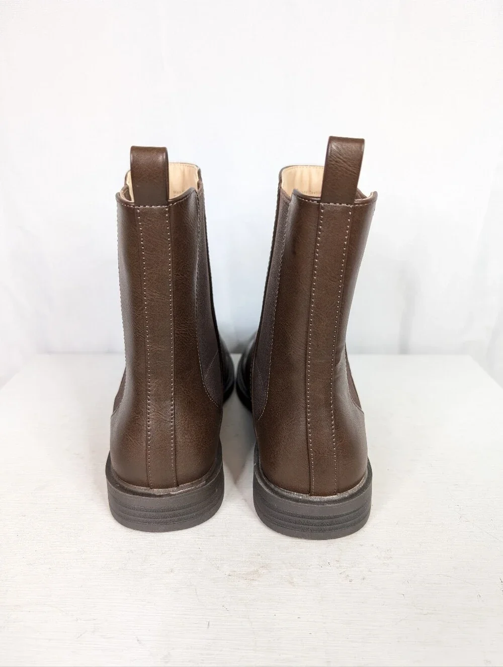 Journee Collection Violet Faux Leather Brown Chelsea Boots - Size 8